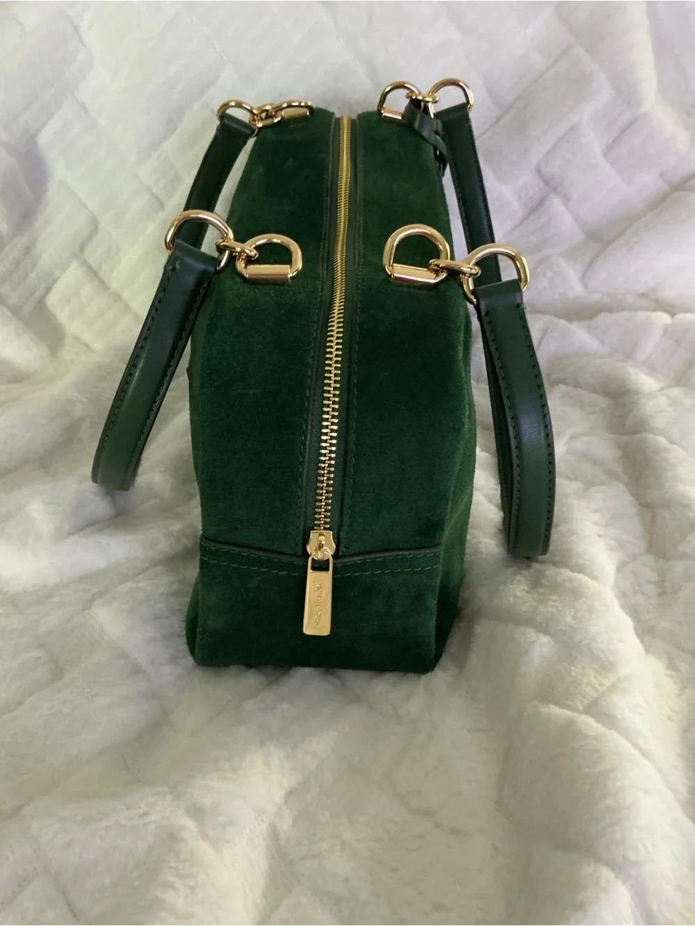 Michael Kors Cecily Medium Suede Shoulder Bag - Moss